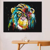 Painting by Numbers Colorful Monkey Holds His Hand on His Head